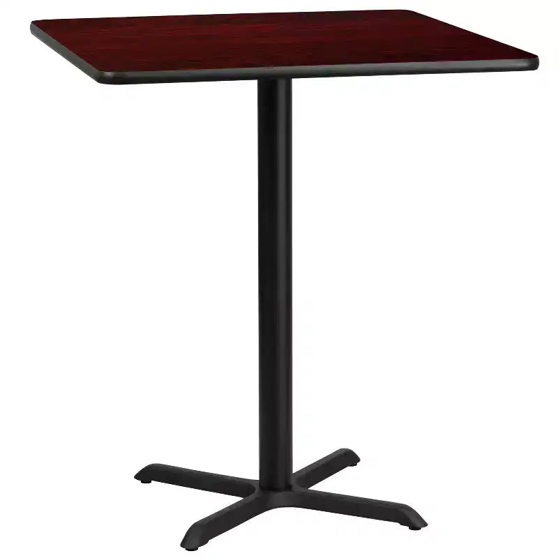 Set tavolo quadrato da 36" in laminato, altezza bar, nero/mogano/naturale/noce, 4 posti a sedere