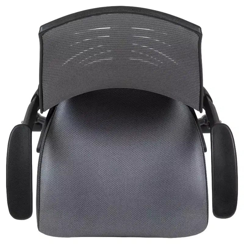 Sedia da disegno alta in rete nera/grigio scuro con braccioli pieghevoli, 1 posto
