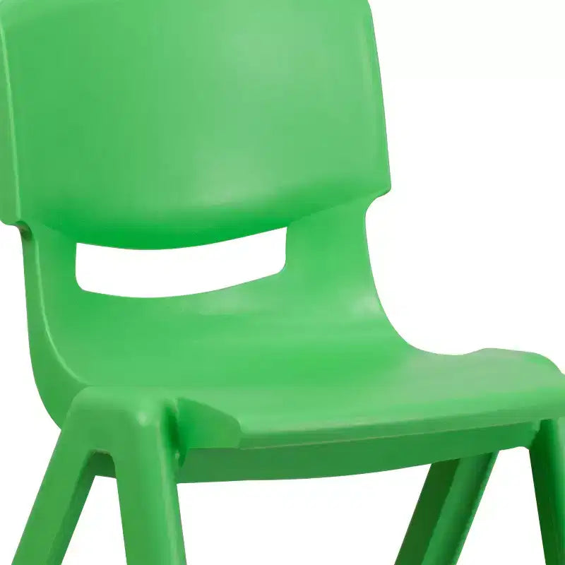 Sedia impilabile in plastica blu/verde/rossa per la scuola, set da 4, età 3-9 anni