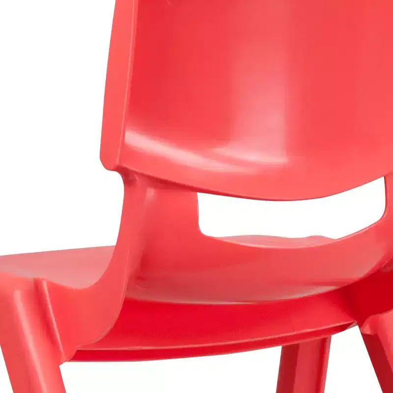 Sedia impilabile in plastica blu/verde/rossa per la scuola, set da 4, età 3-9 anni