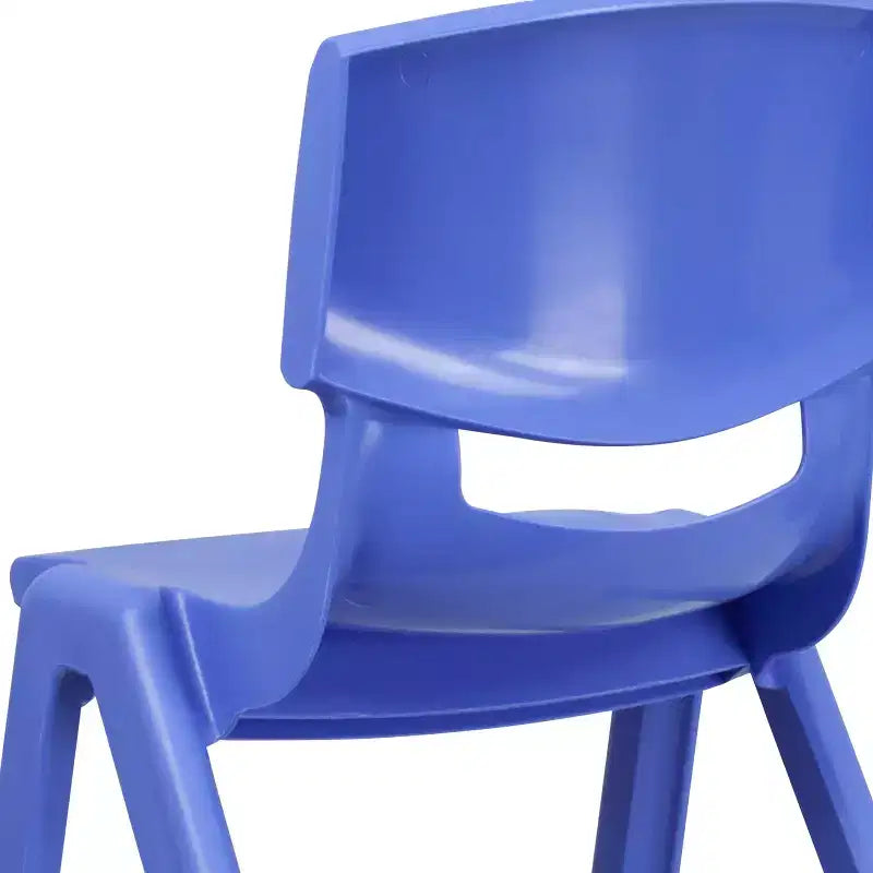 Sedia impilabile in plastica blu/verde/rossa per la scuola, set da 4, età 3-9 anni
