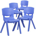 Sedia impilabile in plastica blu/verde/rossa per la scuola, set da 4, età 3-9 anni