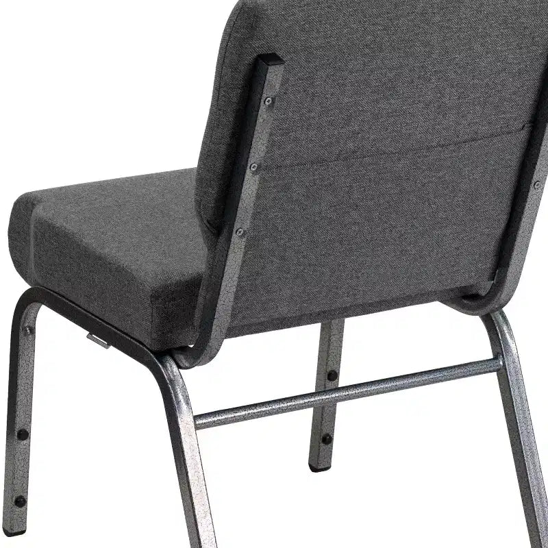 Sedia per ospiti impilabile in tessuto nero/grigio, sedile singolo, schienale alto