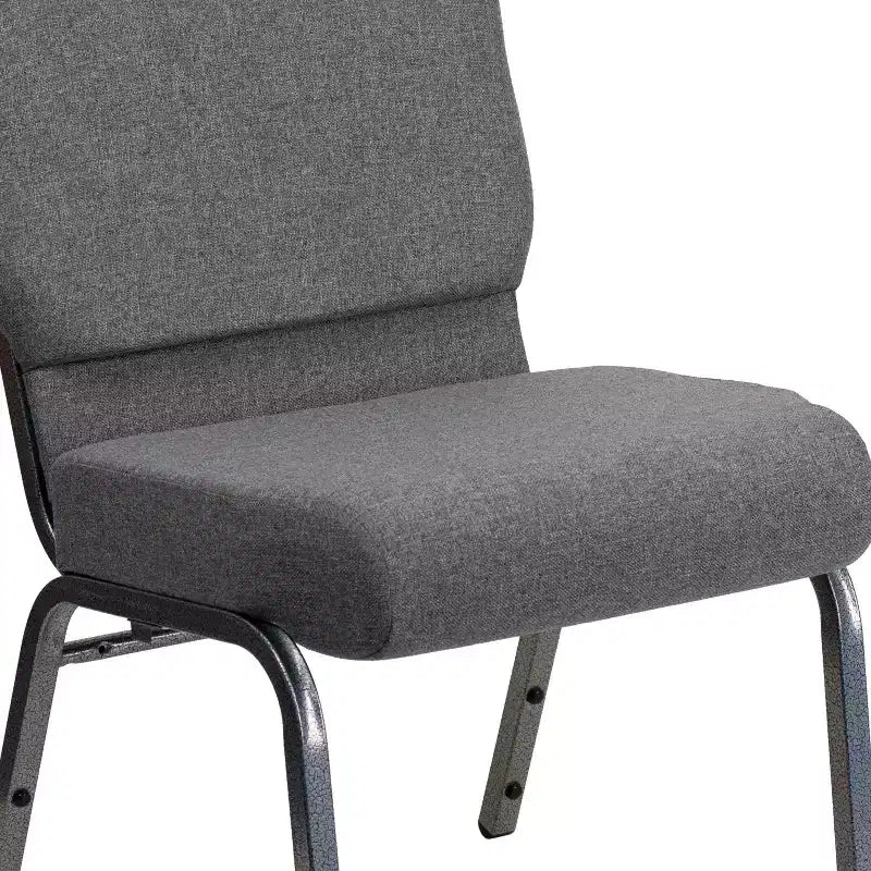 Sedia per ospiti impilabile in tessuto nero/grigio, sedile singolo, schienale alto