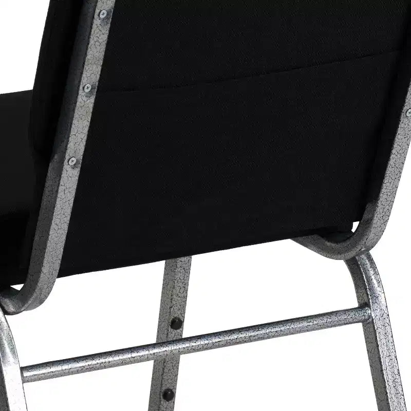 Sedia per ospiti impilabile in tessuto nero/grigio, sedile singolo, schienale alto