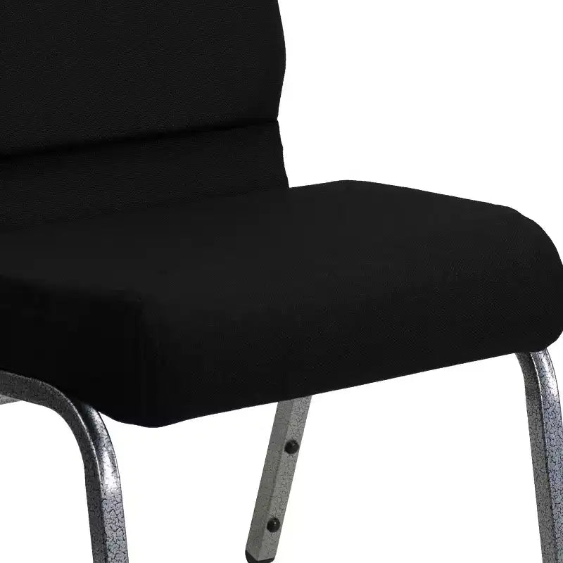 Sedia per ospiti impilabile in tessuto nero/grigio, sedile singolo, schienale alto