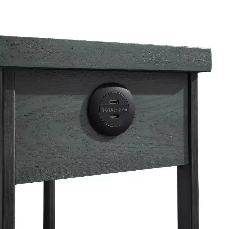 Tavolino con 1 cassetto rettangolare bianco antico / verde antico