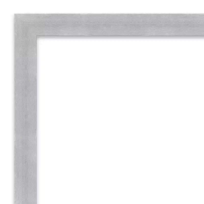 Specchio da parete rettangolare smussato con cornice in nichel spazzolato, singolo