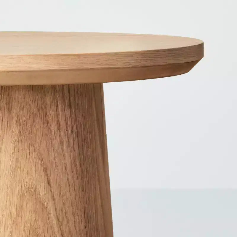 Tavolino da salotto rotondo con piedistallo beige, 1 posto