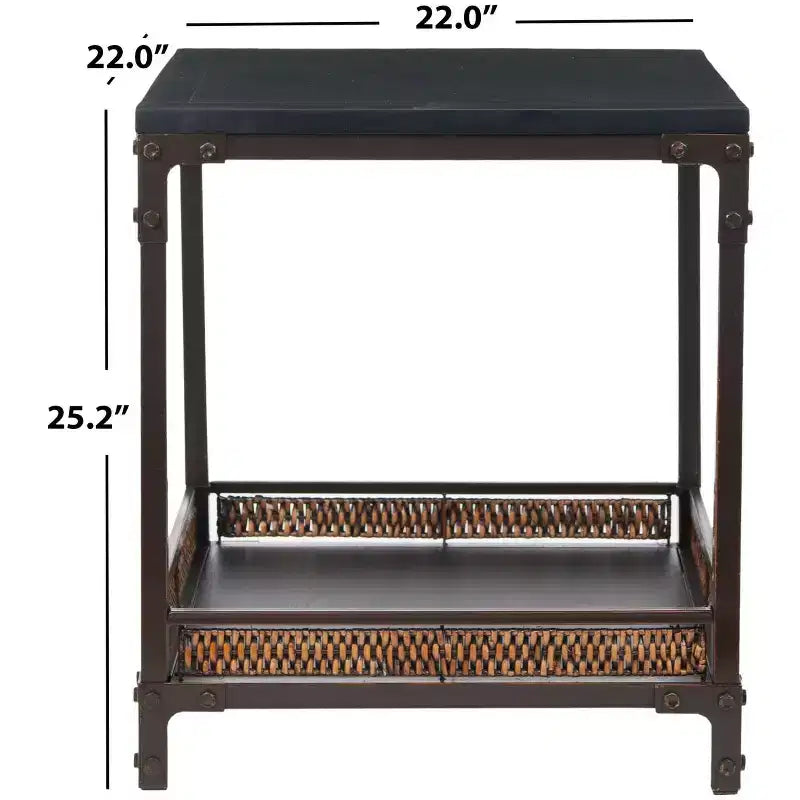 Tavolino d'appoggio quadrato nero, 1 posto