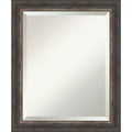 Bark Rustic Framed Bathroom Vanity Wall Mirror Charcoal - Amanti Art