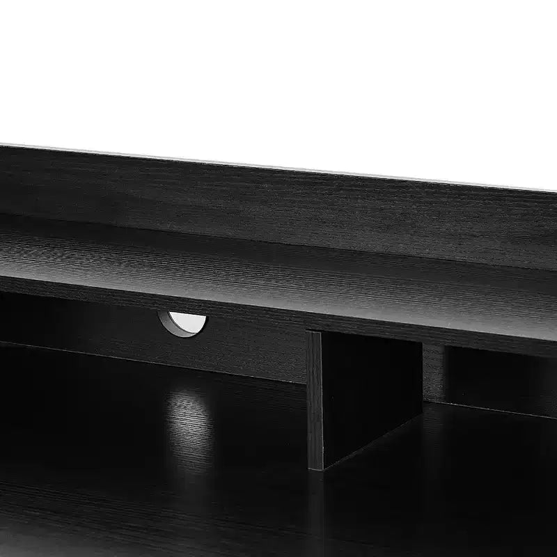 Scrivania da computer nera con cassetti, singola, 122 cm